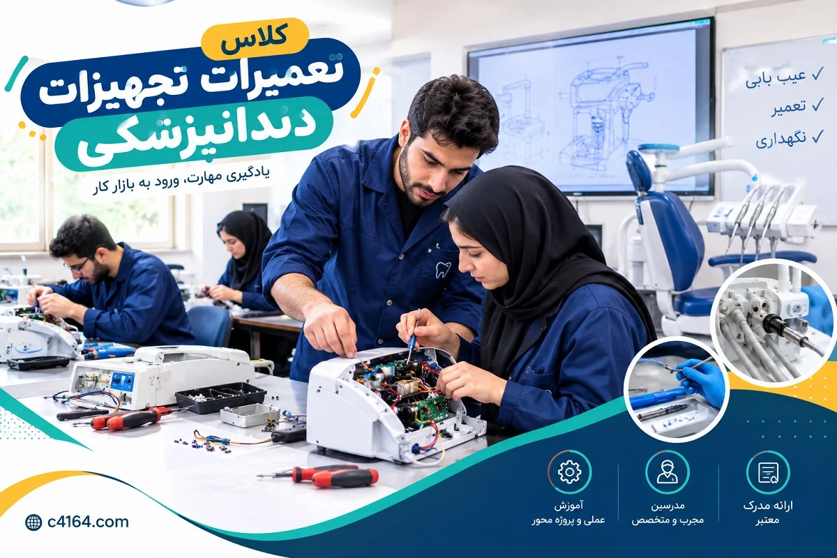 کلاس تعمیر تجهیزات دندانپزشکی در تبریز در آموزشگاه کاسپین