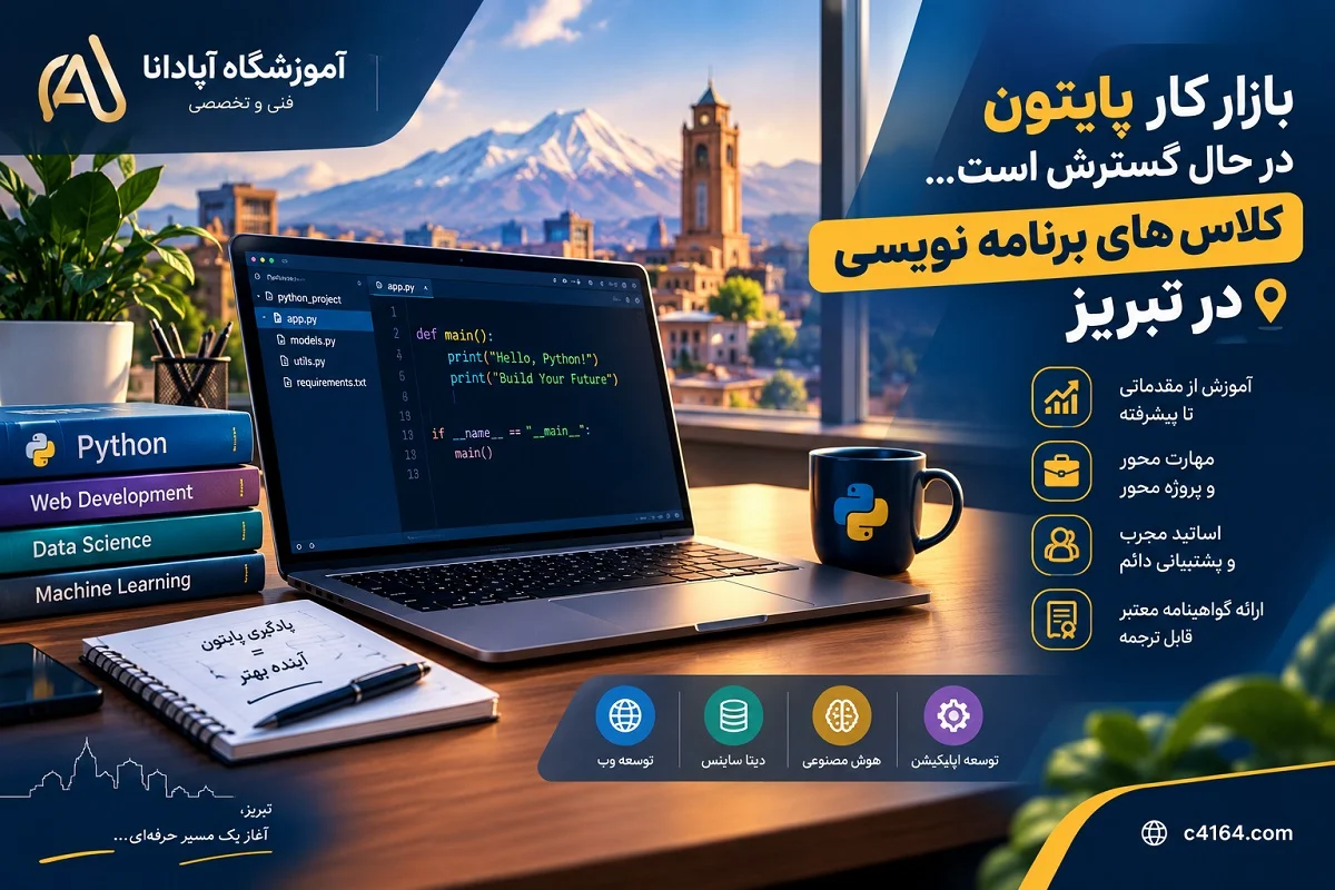 بازار کار پایتون و کلاس های برنامه نویسی در تبریز